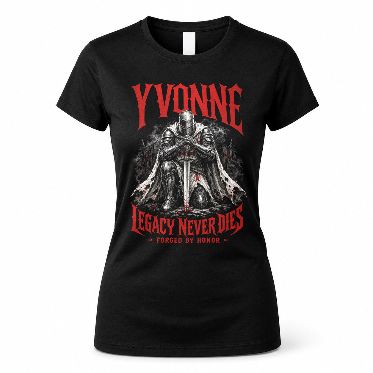 YVONNE HS90-K04-109 - NAME Legacy Never Dies Forged By Honor Personalized Knight