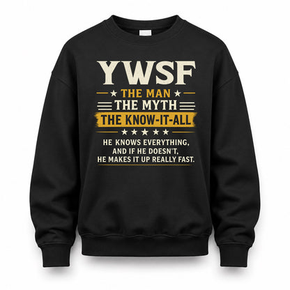 YWSF TM90-K04-125 - NAME Legendary Know-It-All Personalized Funny Shirt