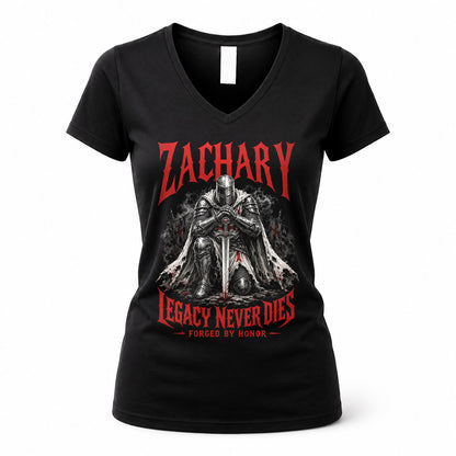 ZACHARY HS90-K04-109 - NAME Legacy Never Dies Forged By Honor Personalized Knight