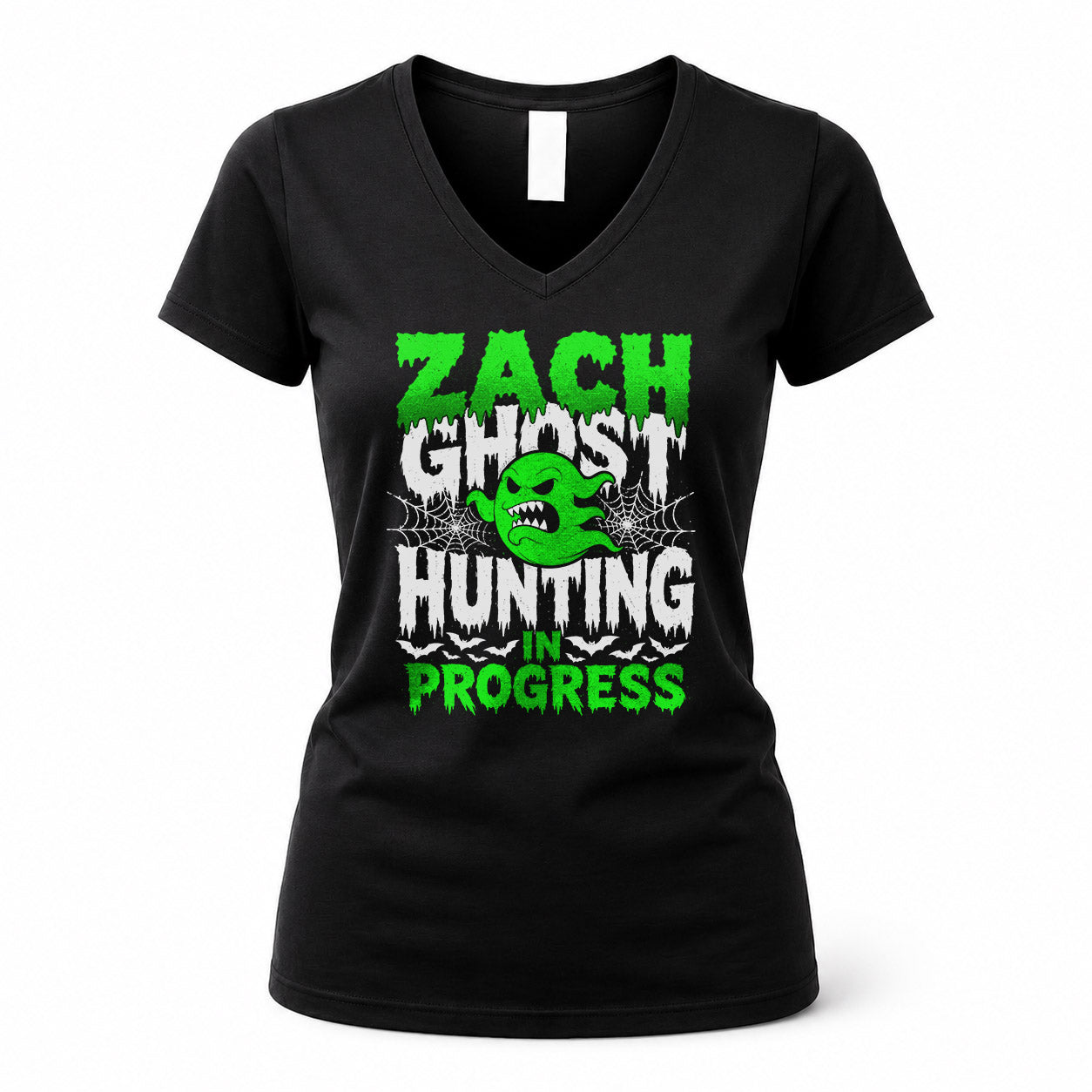 ZACH HW22-K06-109 - NAME Ghost Hunting In Progress Personalized Halloween Shirt