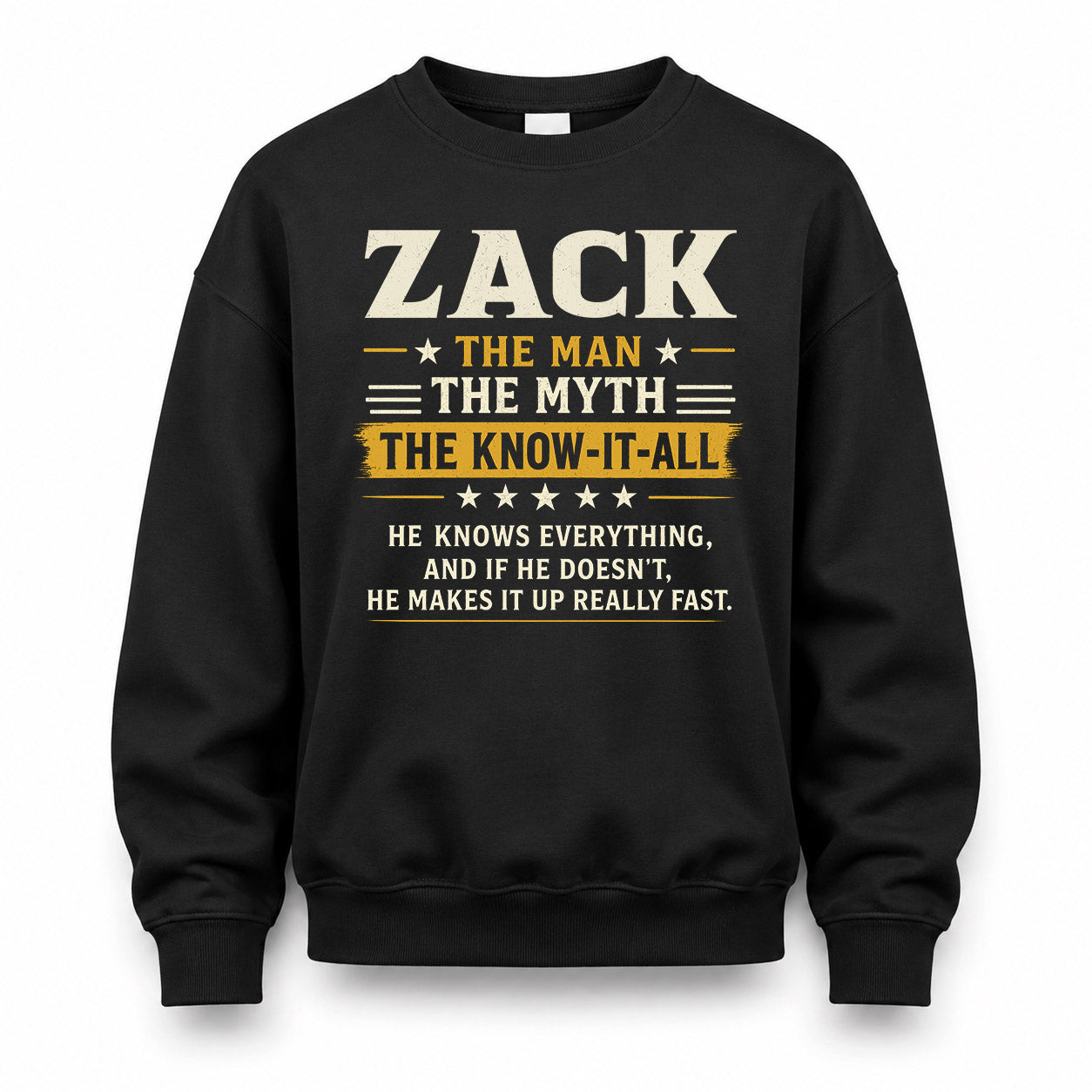 ZACK TM90-K04-125 - NAME Legendary Know-It-All Personalized Funny Shirt