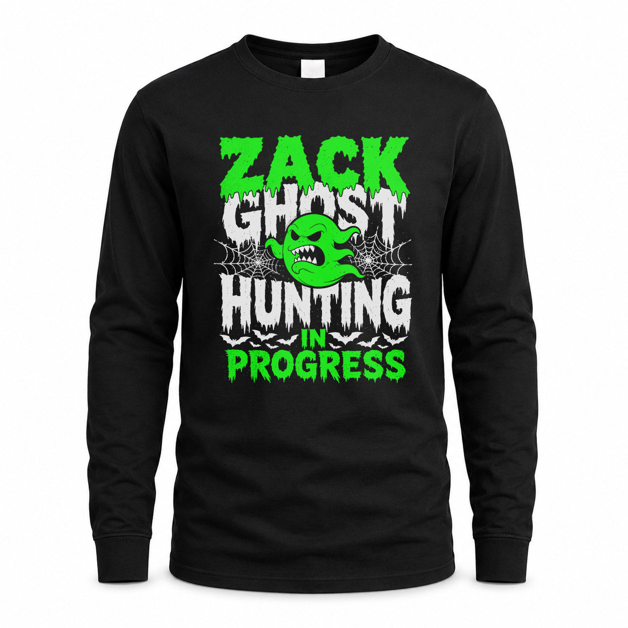 ZACK HW22-K06-109 - NAME Ghost Hunting In Progress Personalized Halloween Shirt