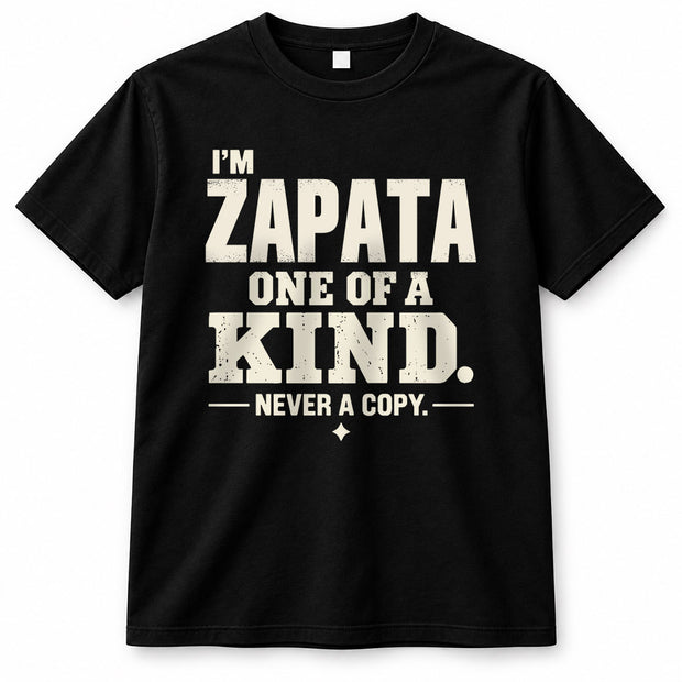 ZAPATA P6-K4-228 Personalized Funny Quote Apparel “I’m NAME – One of a Kind, Never a Copy”