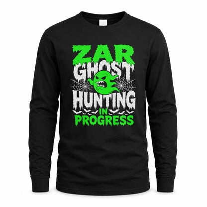 ZAR HW22-K06-109 - NAME Ghost Hunting In Progress Personalized Halloween Shirt