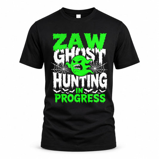 ZAW HW22-K06-109 - NAME Ghost Hunting In Progress Personalized Halloween Shirt