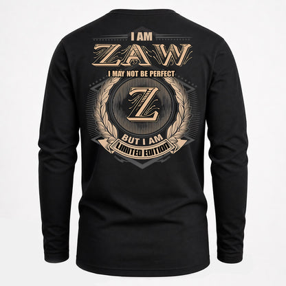 ZAW PH55-T25-Personalized Name Quote Apparel “I Am NAME May Not Be Perfect But I Am Limited Edition”