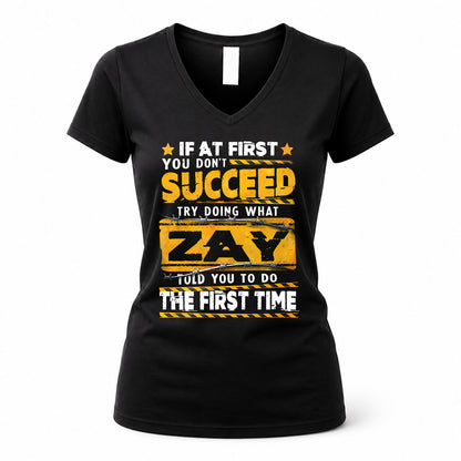 ZAY TP22-K11-109 - Personalized Funny Quote Apparel “If At First You Don’t Succeed, Try Doing What WANG Told You To Do The First Time”