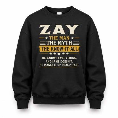 ZAY TM90-K04-125 - NAME Legendary Know-It-All Personalized Funny Shirt