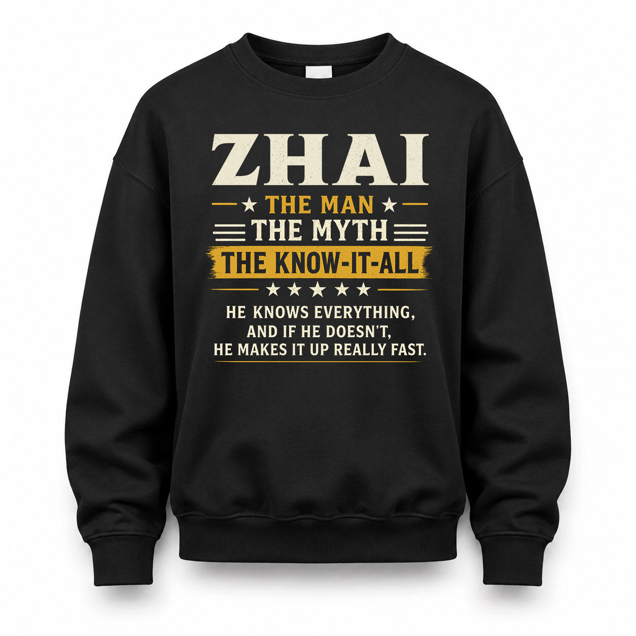 ZHAI TM90-K04-125 - NAME Legendary Know-It-All Personalized Funny Shirt