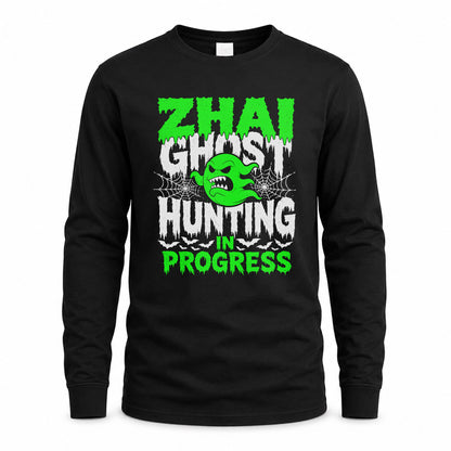 ZHAI HW22-K06-109 - NAME Ghost Hunting In Progress Personalized Halloween Shirt