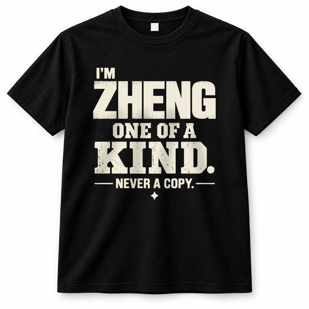 ZHENG P6-K4-228 Personalized Funny Quote Apparel “I’m NAME – One of a Kind, Never a Copy”