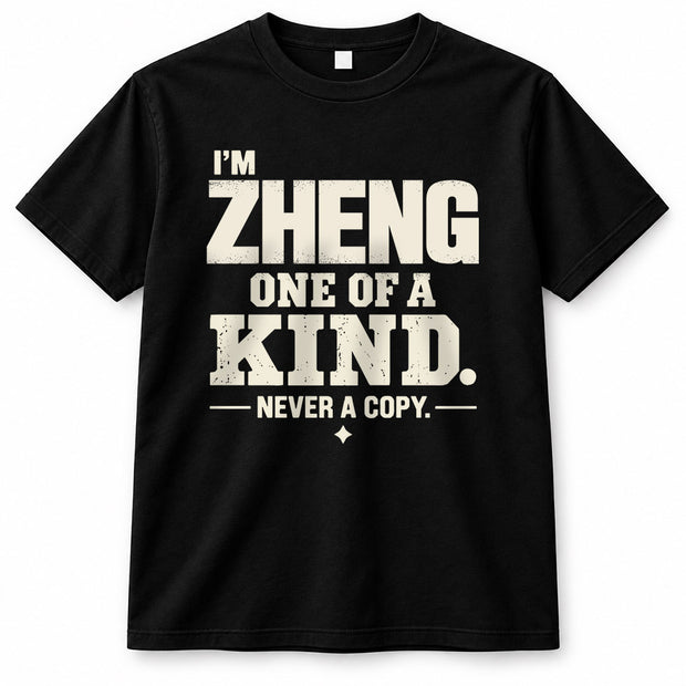 ZHENG P6-K4-228 Personalized Funny Quote Apparel “I’m NAME – One of a Kind, Never a Copy”