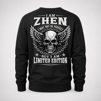ZHEN P01-K24-229 – Personalized Skull Graphic Apparel “I Am NAME I May Not Be Perfect But I Am Limited Edition”