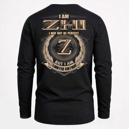 ZHI PH55-T25-Personalized Name Quote Apparel “I Am NAME May Not Be Perfect But I Am Limited Edition”