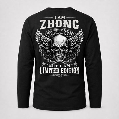 ZHONG P01-K24-229 – Personalized Skull Graphic Apparel “I Am NAME I May Not Be Perfect But I Am Limited Edition”