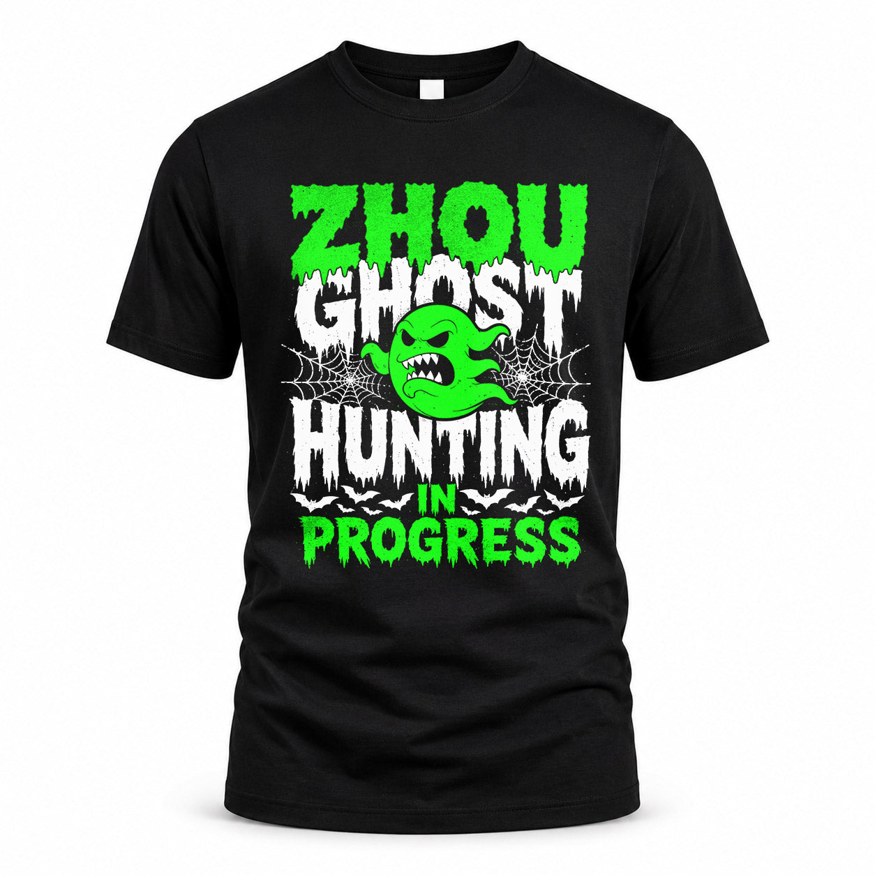 ZHOU HW22-K06-109 - NAME Ghost Hunting In Progress Personalized Halloween Shirt