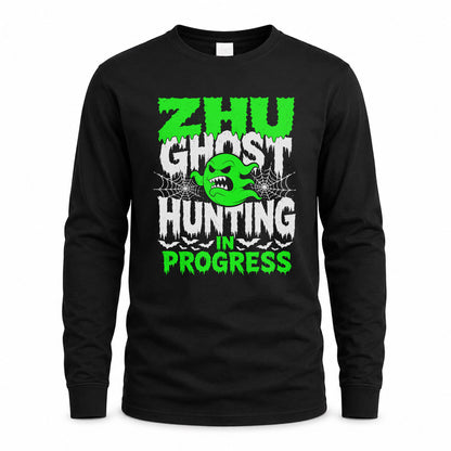 ZHU HW22-K06-109 - NAME Ghost Hunting In Progress Personalized Halloween Shirt