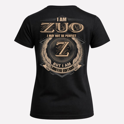 ZUO PH55-T25-Personalized Name Quote Apparel “I Am NAME May Not Be Perfect But I Am Limited Edition”