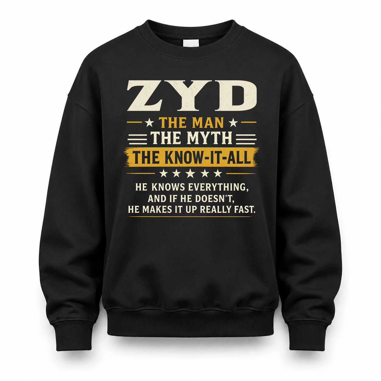 ZYD TM90-K04-125 - NAME Legendary Know-It-All Personalized Funny Shirt
