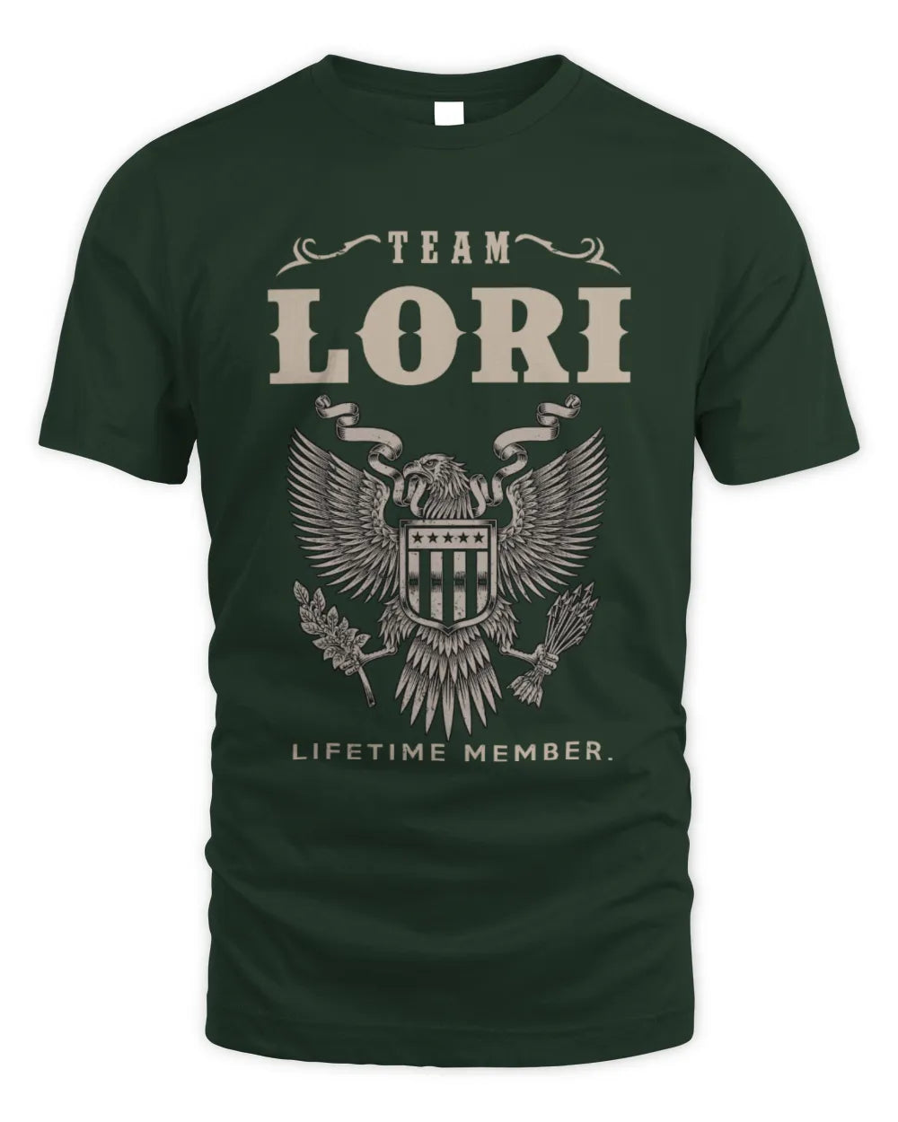 LORI TP06-K82 – Personalized Classic Style Apparel “Team NAME Lifetime Member” - Unisex Standard T-Shirt - Forest Green