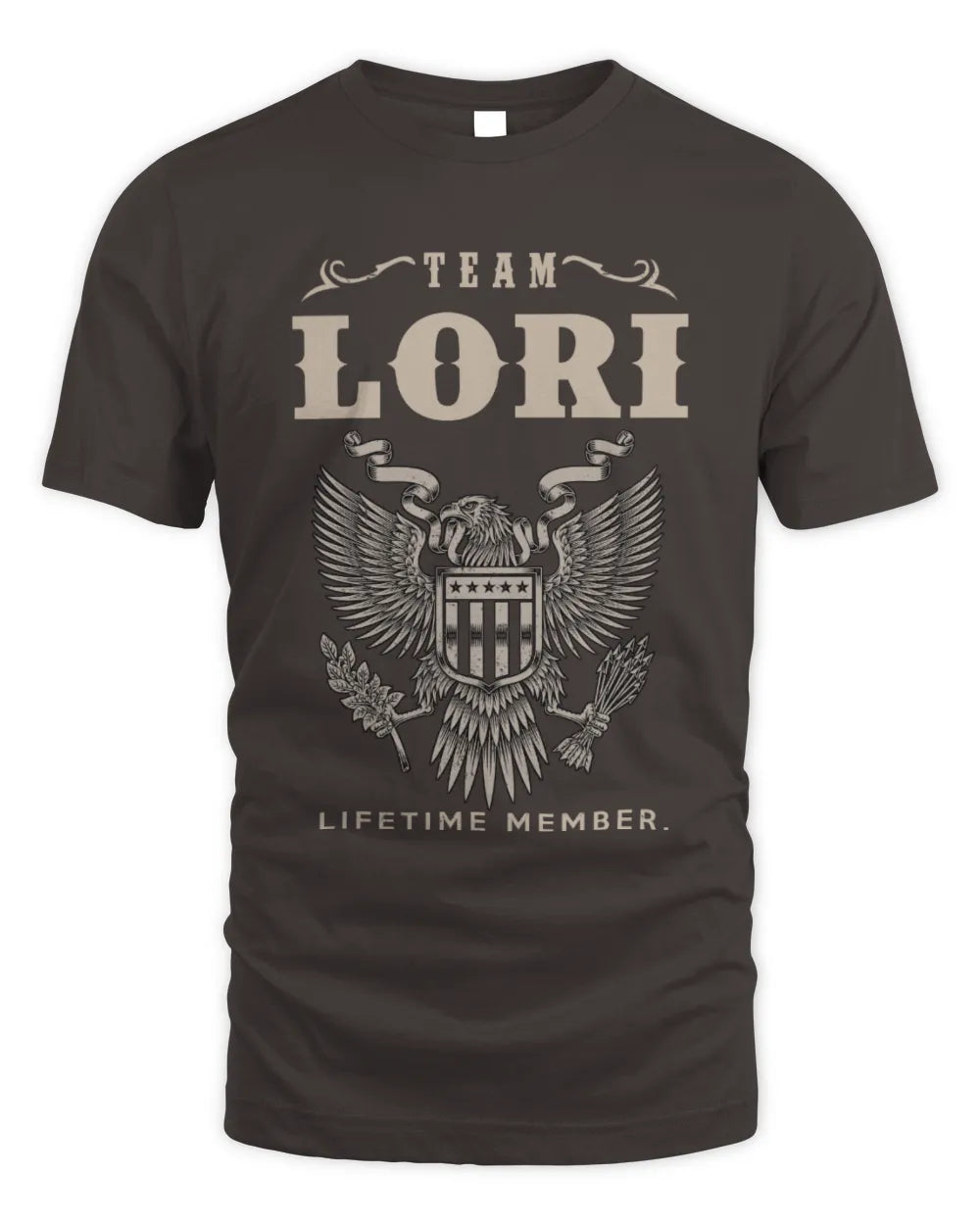 LORI TP06-K82 – Personalized Classic Style Apparel “Team NAME Lifetime Member” - Unisex Standard T-Shirt - Dark Chocolate