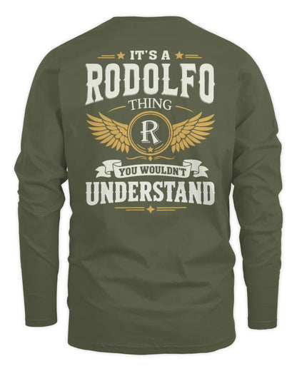 RODOLFO KT06-M008 It’s a [NAME] Thing – You Wouldn’t Understand | Personalized Vintage T-Shirt - Men's Long Sleeved T-Shirt - Military Green