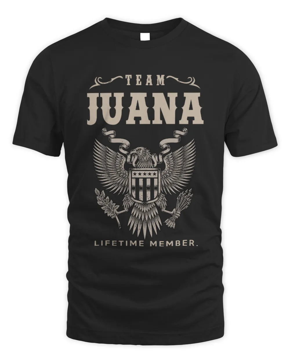 JUANA TP06-K82 – Personalized Classic Style Apparel “Team NAME Lifetime Member” - Unisex Standard T-Shirt - Black