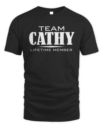 CATHY BL62-K4-128 - Personalized “Team NAME Lifetime Member” - Unisex Standard T-Shirt - Black