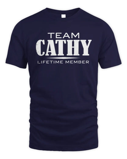 CATHY BL62-K4-128 - Personalized “Team NAME Lifetime Member” - Unisex Standard T-Shirt - Navy