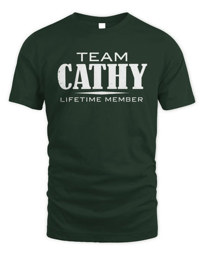 CATHY BL62-K4-128 - Personalized “Team NAME Lifetime Member” - Unisex Standard T-Shirt - Forest Green