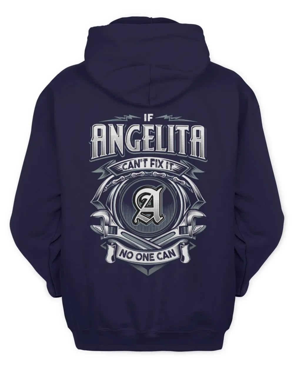 ANGELITA AP81-K4-626 - Personalized Ahmed Quote Apparel “If Ahmed Can't Fix It, No One Can” - Unisex Hoodie - Navy