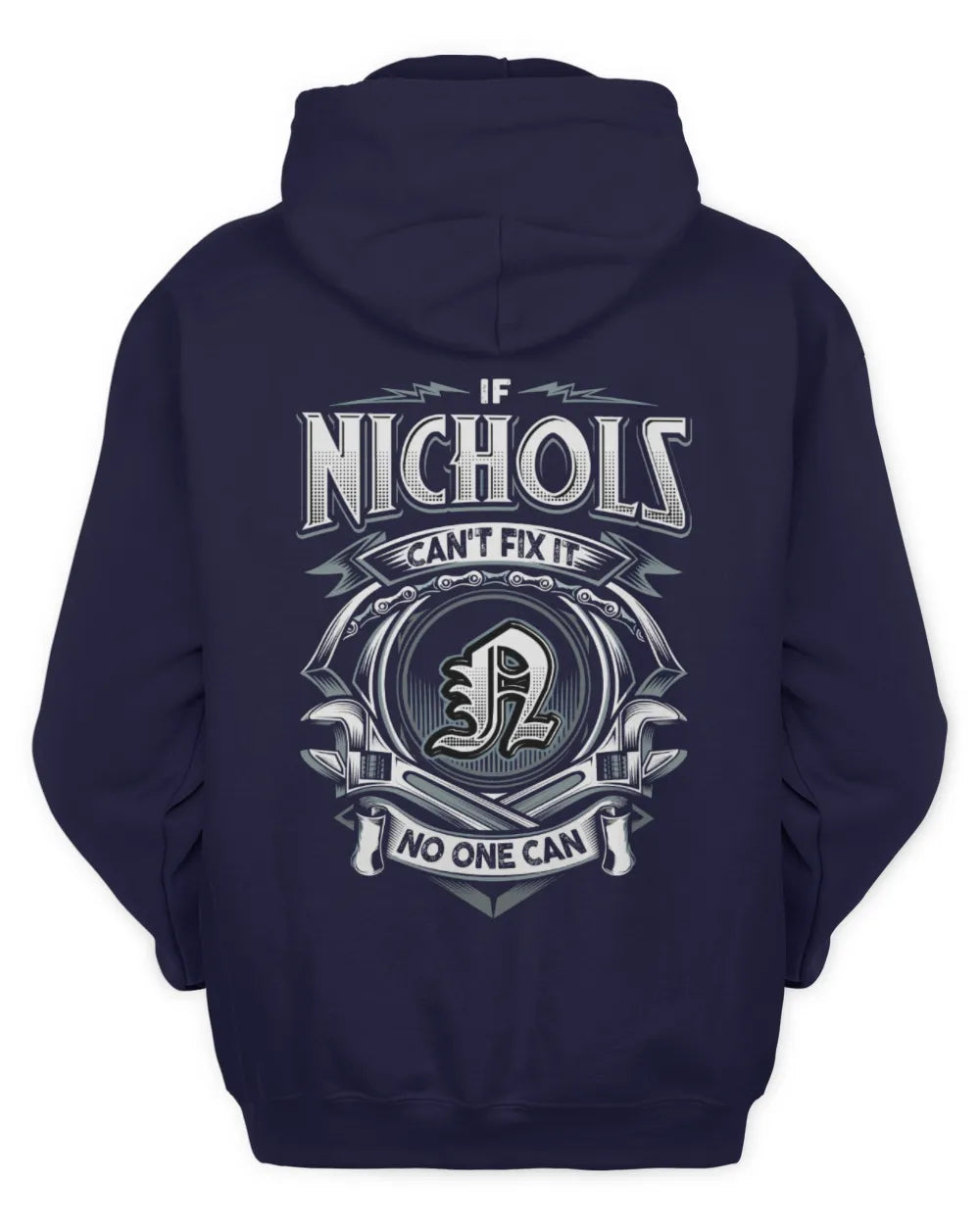 NICHOLS AP81-K4-626 - Personalized Ahmed Quote Apparel “If Ahmed Can't Fix It, No One Can” - Unisex Hoodie - Navy
