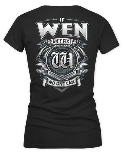 WEN AP81-K4-626 - Personalized Ahmed Quote Apparel “If Ahmed Can't Fix It, No One Can” - Women's V-Neck T-Shirt - Black