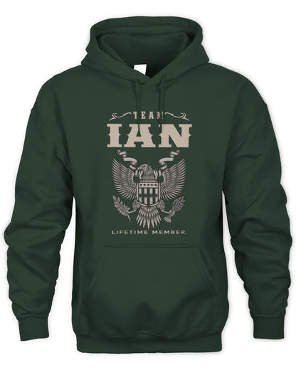 IAN TP06-K82 – Personalized Classic Style Apparel “Team NAME Lifetime Member” - Unisex Hoodie - Forest Green