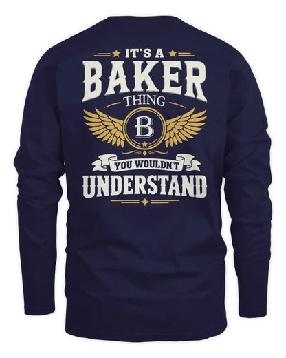 BAKER KT06-M008 It’s a [NAME] Thing – You Wouldn’t Understand | Personalized Vintage T-Shirt - Men's Long Sleeved T-Shirt - Navy