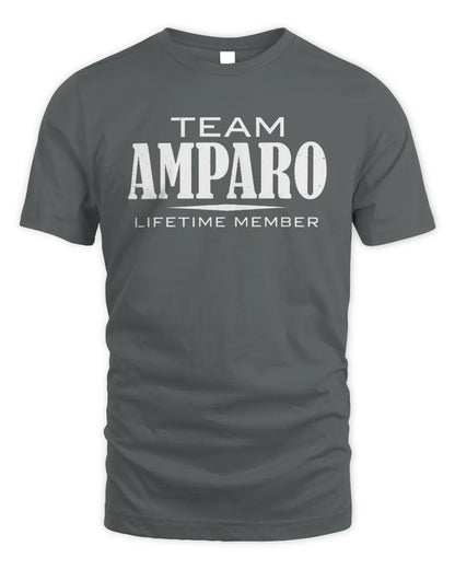 AMPARO BL62-K4-128 - Personalized “Team NAME Lifetime Member” - Unisex Standard T-Shirt - Charcoal