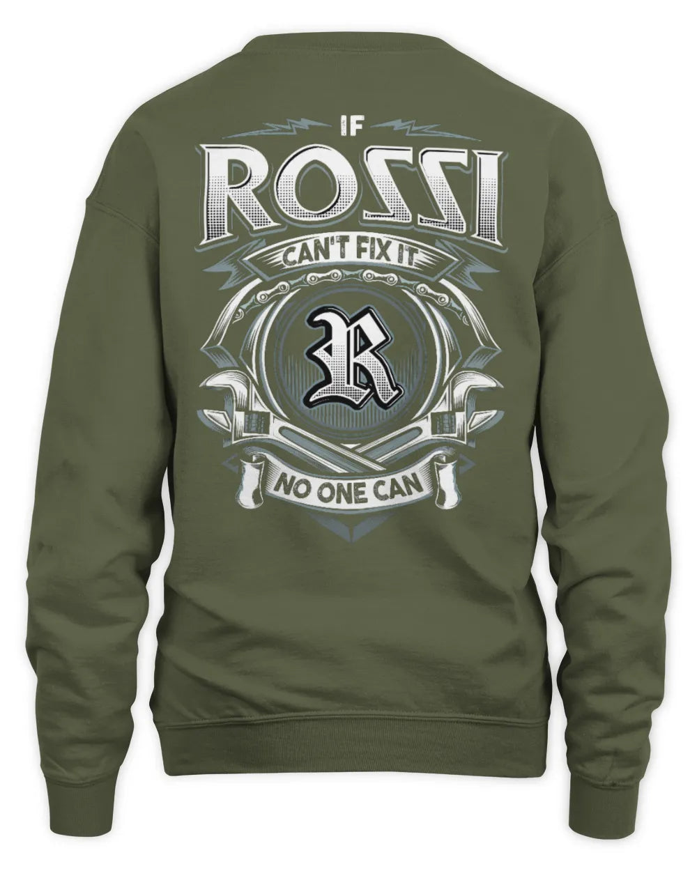 ROSSI AP81-K4-626 - Personalized Ahmed Quote Apparel “If Ahmed Can't Fix It, No One Can” - Unisex Sweatshirt - Military Green
