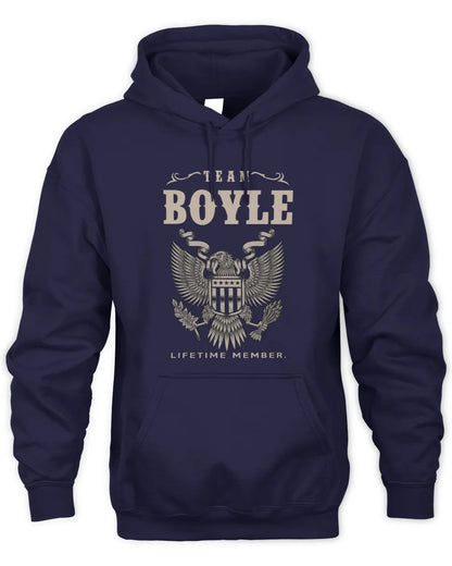 BOYLE TP06-K82 – Personalized Classic Style Apparel “Team NAME Lifetime Member” - Unisex Hoodie - Navy