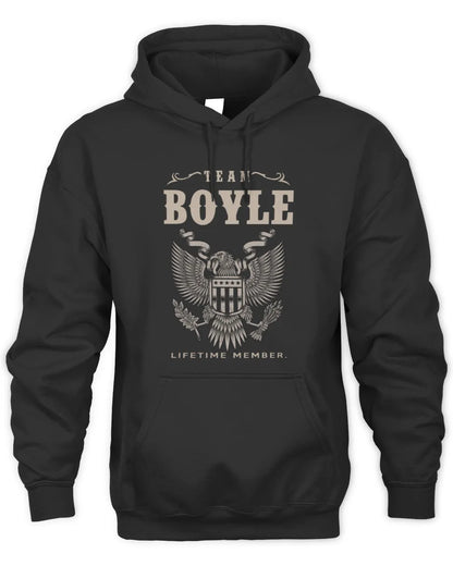 BOYLE TP06-K82 – Personalized Classic Style Apparel “Team NAME Lifetime Member” - Unisex Hoodie - Black