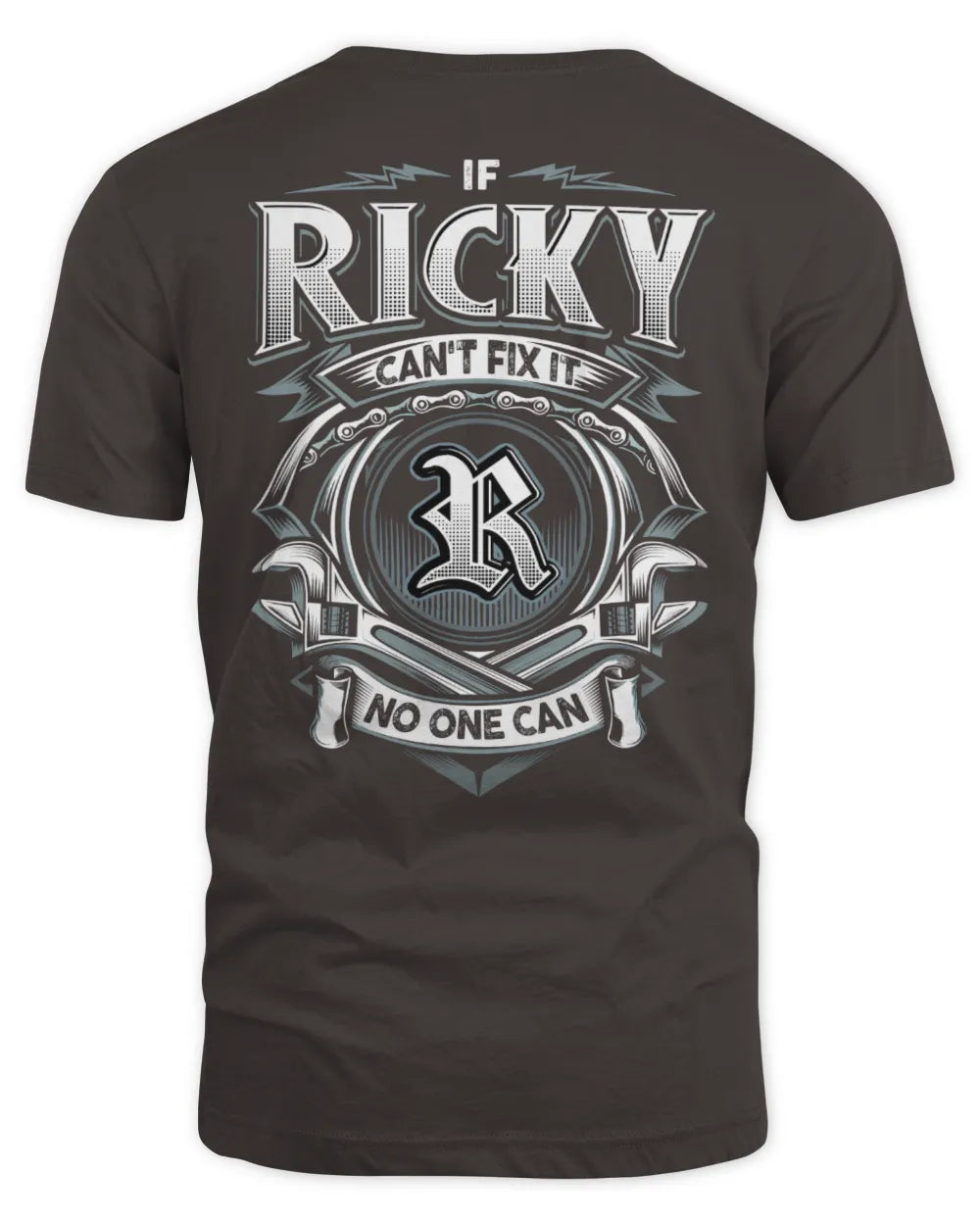 RICKY AP81-K4-626 - Personalized Ahmed Quote Apparel “If Ahmed Can't Fix It, No One Can” - Unisex Standard T-Shirt - Dark Chocolate