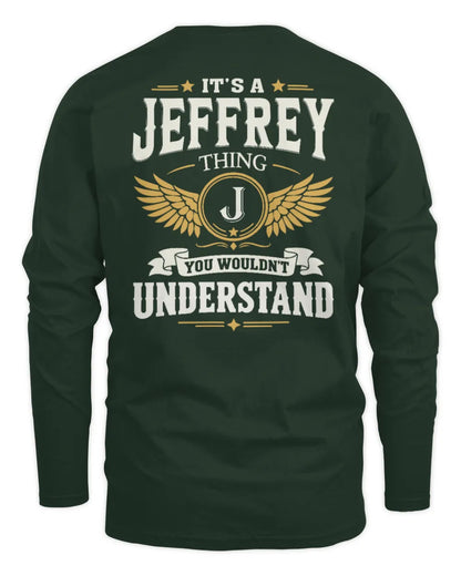 JEFFREY KT06-M008 It’s a [NAME] Thing – You Wouldn’t Understand | Personalized Vintage T-Shirt - Men's Long Sleeved T-Shirt - Forest Green