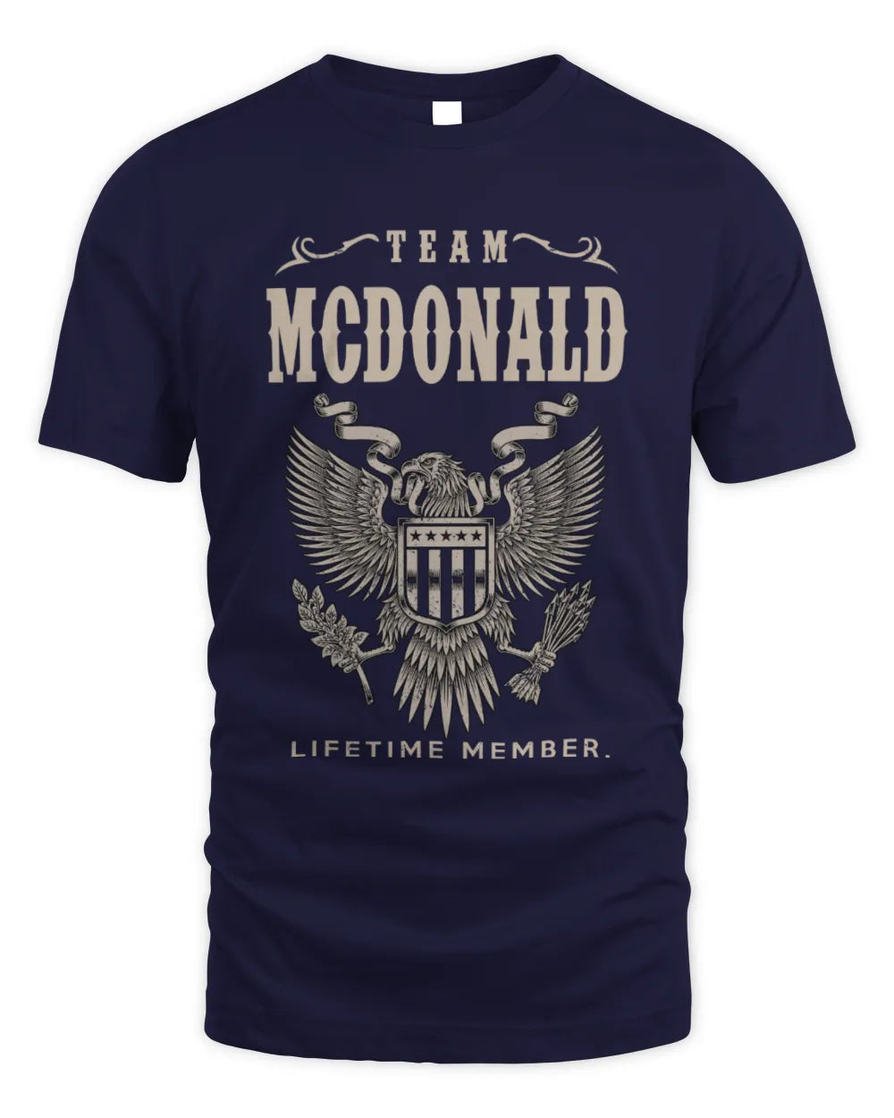 MCDONALD TP06-K82 – Personalized Classic Style Apparel “Team NAME Lifetime Member” - Unisex Standard T-Shirt - Navy