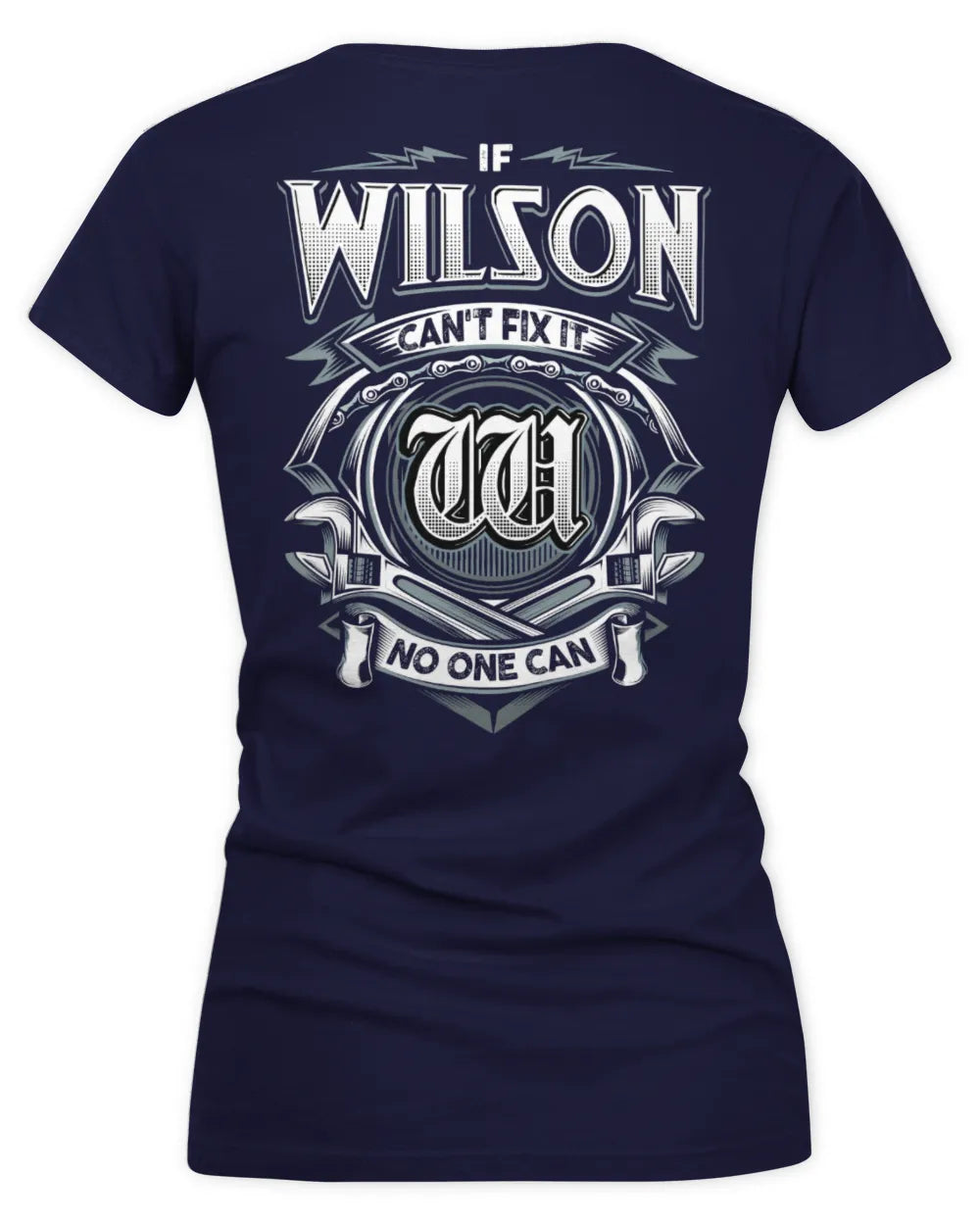 WILSON AP81-K4-626 - Personalized Ahmed Quote Apparel “If Ahmed Can't Fix It, No One Can” - Women's V-Neck T-Shirt - Navy