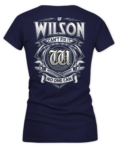 WILSON AP81-K4-626 - Personalized Ahmed Quote Apparel “If Ahmed Can't Fix It, No One Can” - Women's V-Neck T-Shirt - Navy