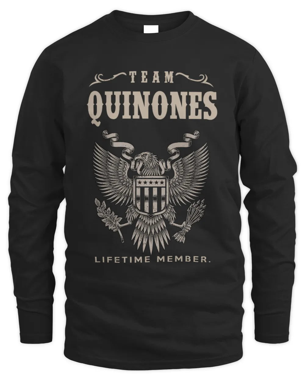 QUINONES TP06-K82 – Personalized Classic Style Apparel “Team NAME Lifetime Member” - Men's Long Sleeved T-Shirt - Black