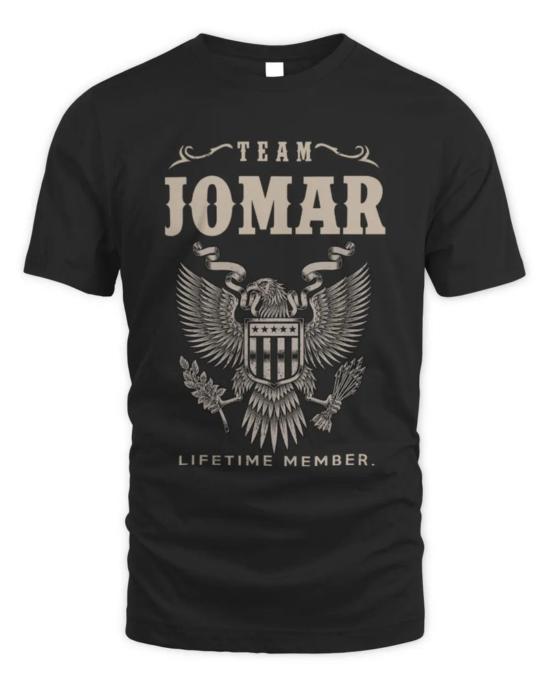 JOMAR TP06-K82 – Personalized Classic Style Apparel “Team NAME Lifetime Member” - Unisex Standard T-Shirt - Black
