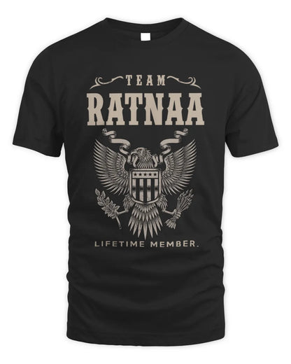 RATNAA TP06-K82 – Personalized Classic Style Apparel “Team NAME Lifetime Member” - Unisex Standard T-Shirt - Black