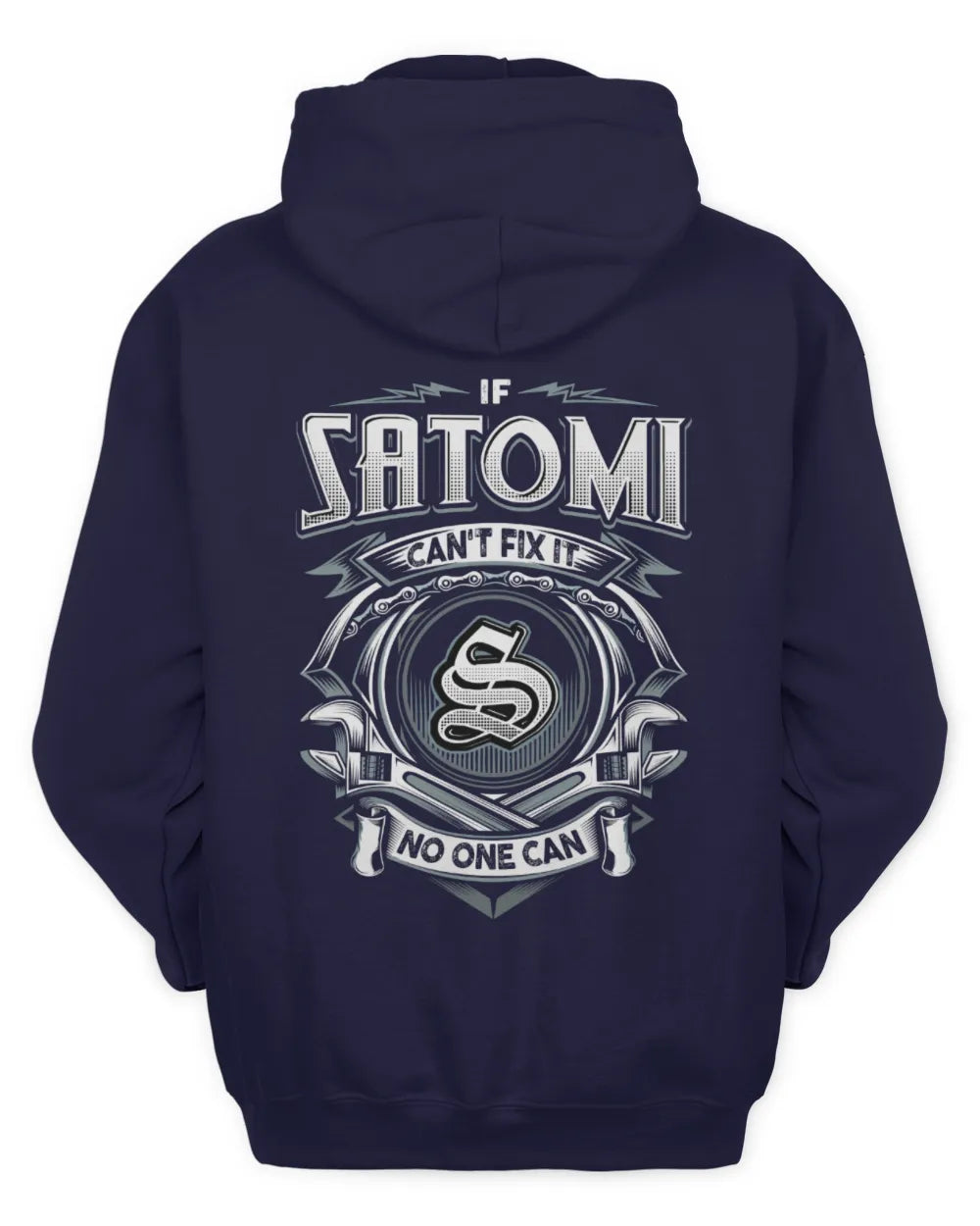 SATOMI AP81-K4-626 - Personalized Ahmed Quote Apparel “If Ahmed Can't Fix It, No One Can” - Unisex Hoodie - Navy