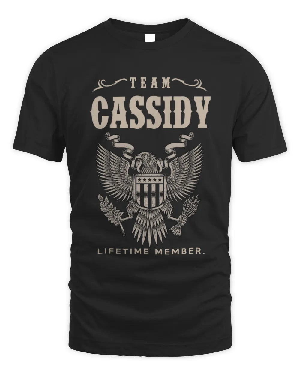 CASSIDY TP06-K82 – Personalized Classic Style Apparel “Team NAME Lifetime Member” - Unisex Standard T-Shirt - Black