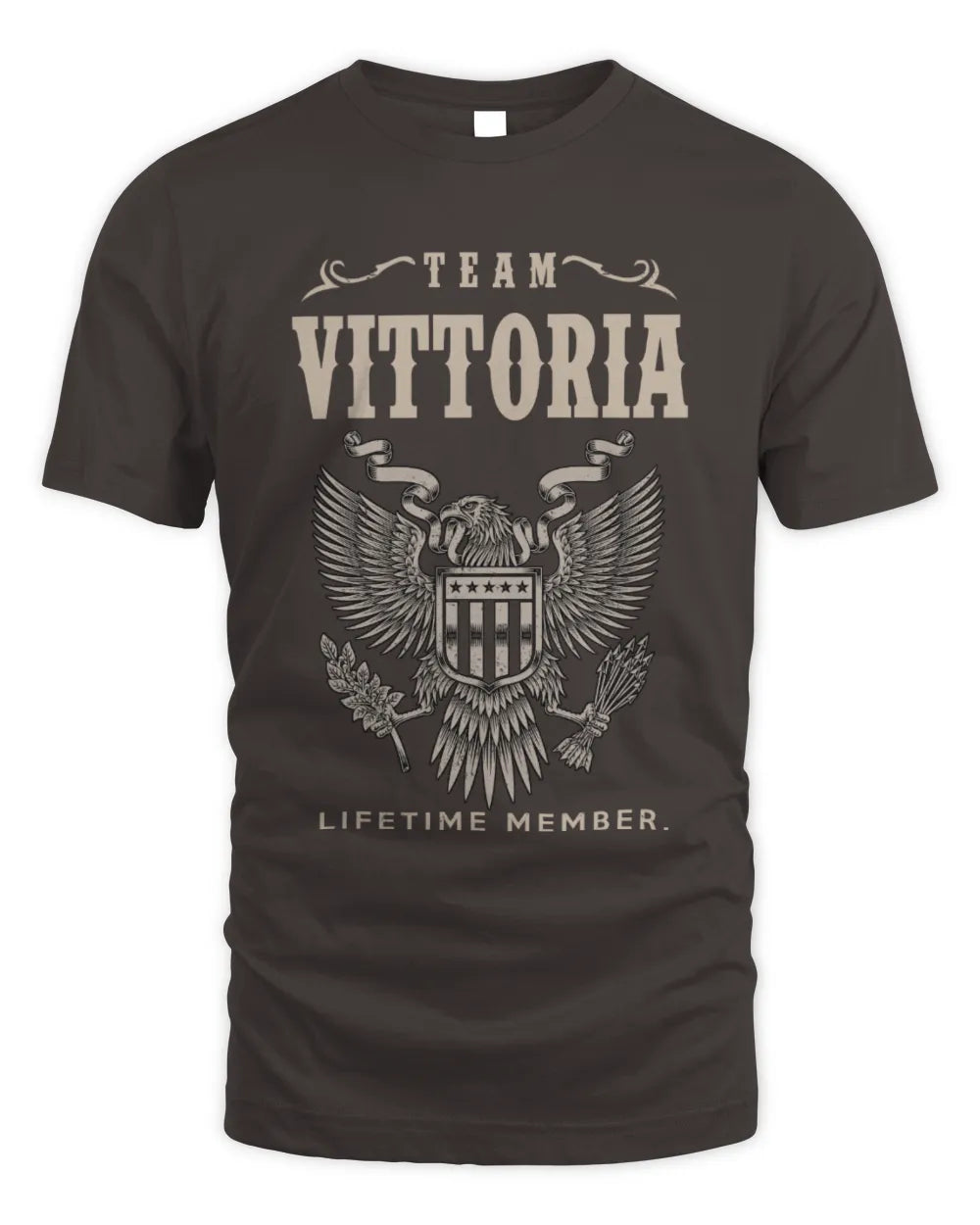 VITTORIA TP06-K82 – Personalized Classic Style Apparel “Team NAME Lifetime Member” - Unisex Standard T-Shirt - Dark Chocolate